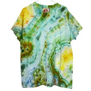Handmade Geode Tie Dye Tee Mens Size XL Tshirt Shirt Unisex Cotton Short Sleeve